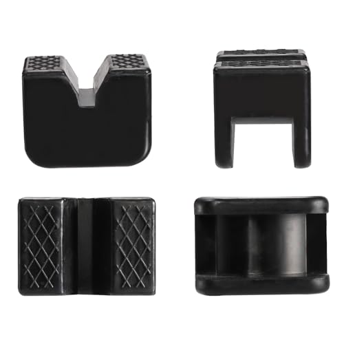 Image of Hedume 8 Pack Jack Stand Pads, Universal Rubber Jack Pad Adapter, Slotted Frame Rail Pinch welds Protector
