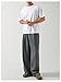 GORGLITTER Men's Baggy Casual Pleated Striped Dress Pants 2025 Wide Leg Trousers with Pockets Dark Grey Medium
