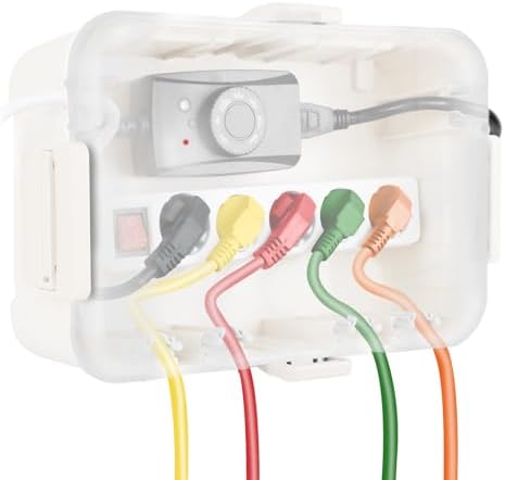 RESTMO große Kabelbox wasserdicht, Elektrokasten für Verlängerungskabel | IP54 wetterfest, 32x22x13cm, für Steckdosenleiste, Außensteckdose, Gartensteckdose, Verteilerdose, Transpa