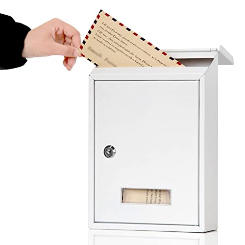 Buzón de Pared - Buzón de Pared Seguro con Cerradura, buzón de Correo Postal Multifuncional nórdico para Sobres, revistas, periódicos, buzón de Acero galvanizado.