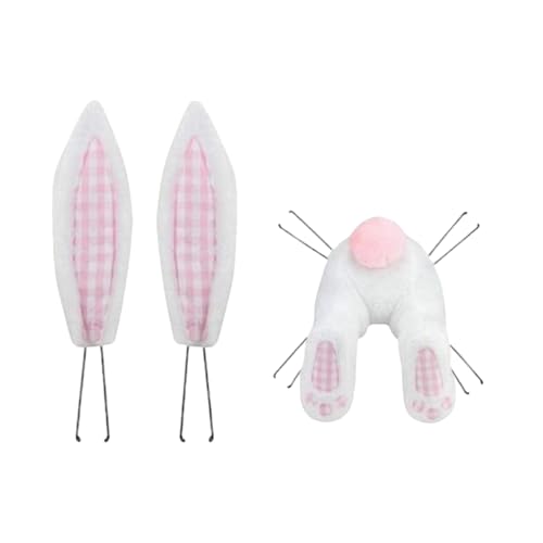 Conejo para Corona De Pascua,Señal De Bienvenida Artesanal - Accesorio Colgable para Corona De Puerta,para Fiestas De Pascua Exterior Hogar Pared Decoración