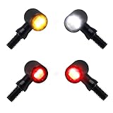 NTHREEAUTO Universal Motorcycle Turn Signals, Front Rear LED Turn Signal Lights Mini Blinkers Brake Tail Light Kit Compatible with Harley Davidson Honda Suzuki Triumph Yamaha - 4 PCS
