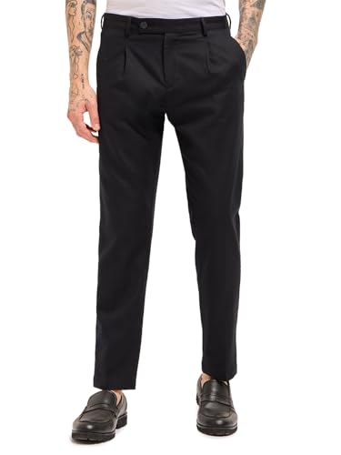 Image of THE BEAR HOUSE Men's Formal Blue Regular Fit Solid Trouser