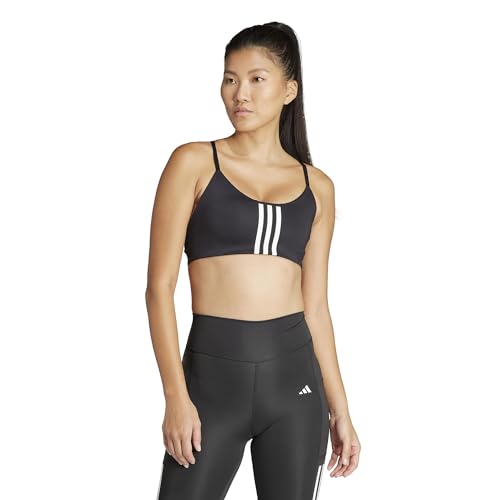 adidas Women's Aeroimpact Training Light-Support Bra, Black/White, (Large) A/B