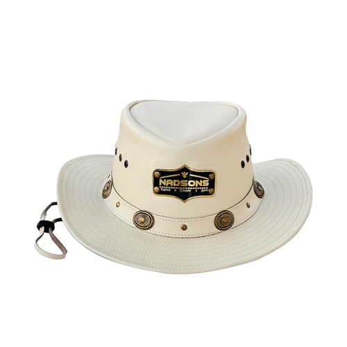 Nadsons Nature Meets Luxury Platinum Pearl Bush Leather Cowboy Hat (US, Alpha, One Size, Large, Platinum Pearl Bush)