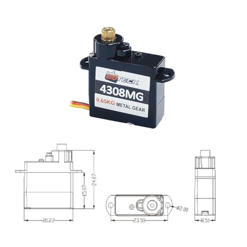 Image of GOTECK 2PCS 4.3g Mini Servo, Micro Full Metal Gear Digital Servo,for RC Car Model Boat Fixed-Wing Helicopter Airplane Robot Toy