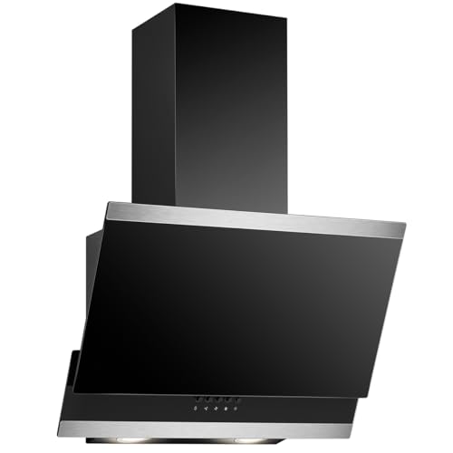 Bomann® Dunstabzugshaube 60cm | Abzugshaube für Umluft und Abluft | leise Dunstabzugshaube 60cm Umluft | inkl. Montage-Material | Dunstabzugshaube Umluft | 3 Stufen | DU 7610 G schwarz