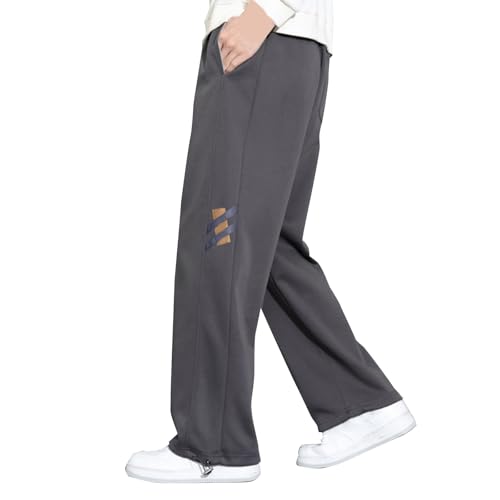 Pantalon de jogging pour hommes en coton lin haut de gamme, pantalon d'entraînement gris foncé S