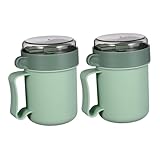 Hoement 2 Stück Müslibecher Mikrowellenbecher mikrowellengeeigneter Milchbecher Mikrowelle...