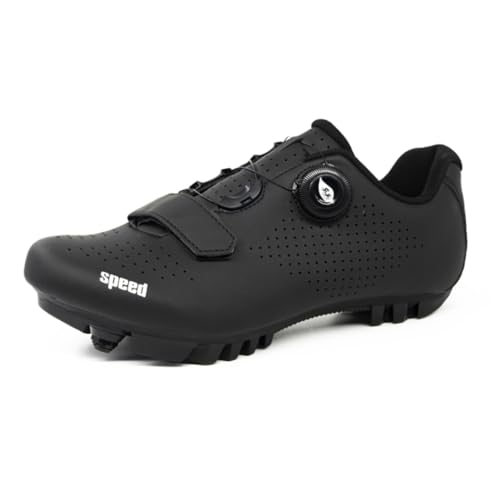 Hixingo Zapatilla de Ciclismo Hombre, Zapatos Bicicleta de Montaña Exterior MTB Compatibles con SPD Lock System, Zapatillas de Ciclismo Unisex Adulto Respirables