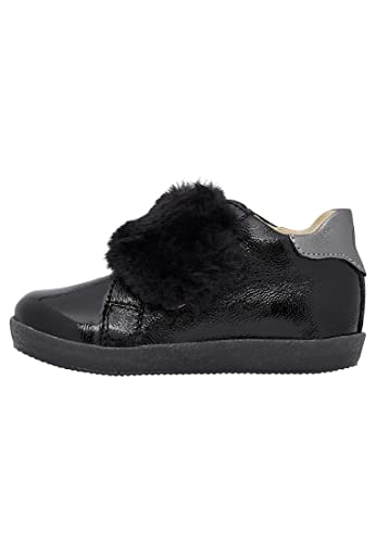 Falcotto Cora-Zapatillas de piel con detalle de piel, Negro , 20 EU Cover