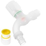 Operitacx Grifo De Agua Fría De Pvc 4 Cm Manija Transparente Para Lavado, Monomando Rápido y Montaje Pared, Adecuado Para Lavadora y Uso Doméstico, Flujo Constante,