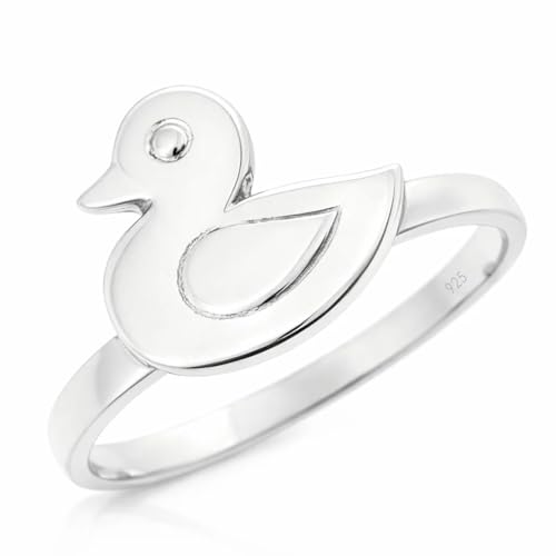 Sovats Plata de Ley 925 Anillo de Pato, Banda de Animal Linda para Mujer Sovats Plata de Ley 925 Anillo de Pato, Banda de Animal Linda para Mujer