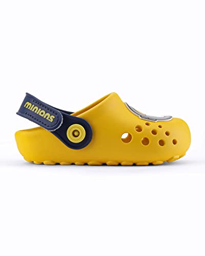 Grendene Kids Minions Banana Wave Sandália, Unissex - Bebê, Amarelo/Azul, 22