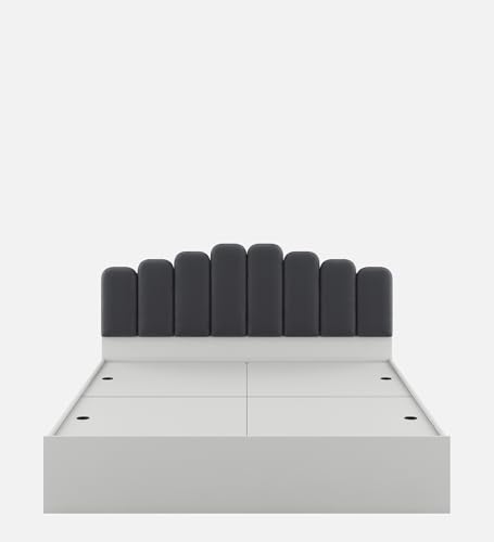 Image of Castle King Size Box Bed, Engineered Wood, Grey Finish | Elegant & Durable | Knock-Down Delivery | 3-Years Warranty