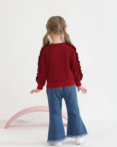 Image of Weebaby Toddler Girl Clothes Infant Girl Sweatsuit Baby Pant Set Outfits Fall Winter Clothing Little Clothes for Girl