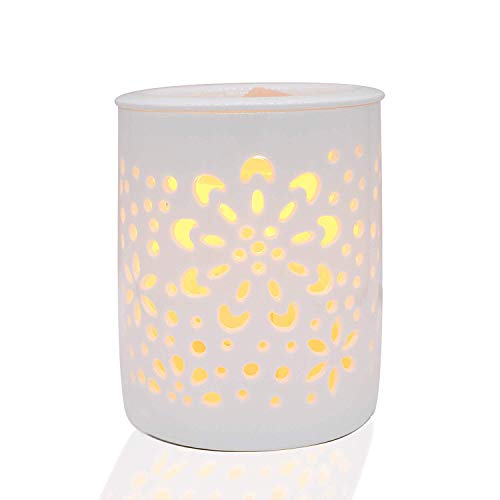 COKI Electric Candle Warmer with Dimmer Switch, Hollowed-Out Ceramic Wax & Tart burner