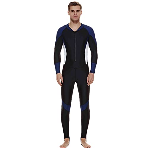 Traje De Neopreno para Hombre UPF50+ Traje De Baño De Protección Solar Traje De Baño De Manga Larga Traje De Buceo De Una Pieza De Cuerpo Completo,Negro,S Cover