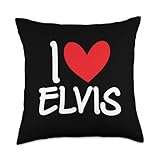 I Love Elvis Name Personalized Men Guy BFF Friend Heart Throw Pillow