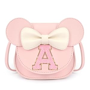 mibasies Toddler Purse for Girls Age 3-8, Pink Letter A Toy Birthday Gift