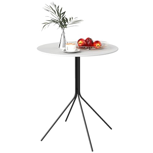 Outsunny Table de Jardin Ronde Ø 60 cm, Table de terrasse en Acier pour intérieur et extérieur, idéale pour Balcon et Porche, Gris foncé