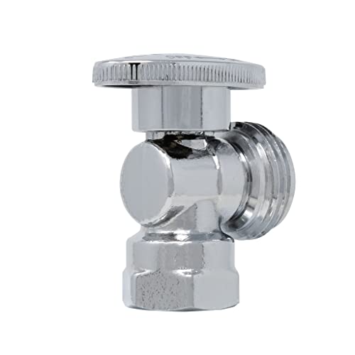 1/4 Turn Washing Machine Angle Stop, 1/2\" FIP x 3/4\" MHT Miiflex Heavy Duty Chrome Plated Brass Quarter Shut Off Valve for Residential/Commercial [2 Pack] - Thumbnail 3