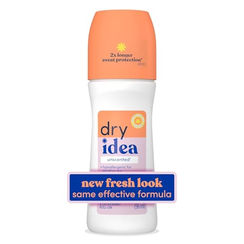 Dry Idea Unscented Roll On Deodorant & Antiperspirant for Women - Hypoallergenic for Sensitive Skin,...