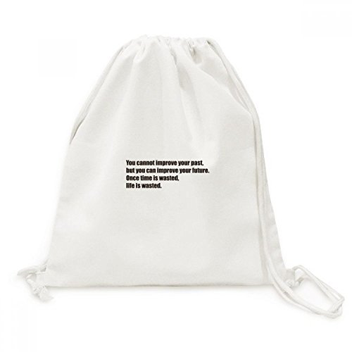 Sac à dos cordon toile voyage imprimé citation philosophique vie perdue