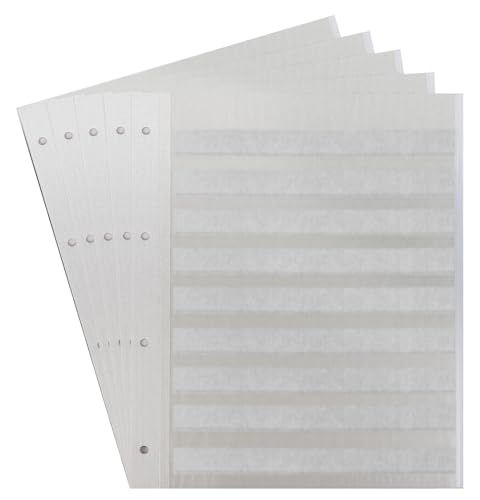 20 Prophila Einsteckseiten auf 10 Blättern, 9zeilig weißer Karton und je 2 Pergamin-Zwischenblättern pro Blatt