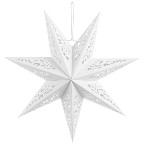 Gadpiparty Papierstern Weiß, Papierstern Beleuchtet, Faltbare...
