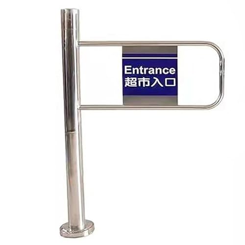 Puerta oscilante automática de acero inoxidable, puerta de entrada comercial de metal, puerta peatonal para almacén, biblioteca y escaparate (derecha 50 pulgadas)