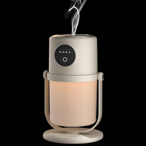 SHLWYG Humidificador de vapor frío, boquilla giratoria de 360°, humidificador silencioso para interiores y purificador de aire con luz nocturna.