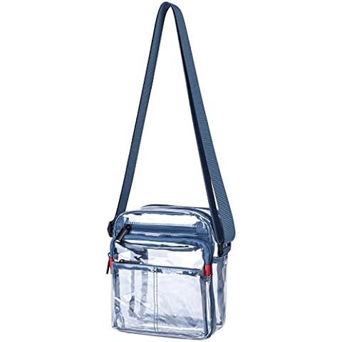 USPECLARE Small Clear Messenger Bag, Crossbody Shoulder Bags Travel Bag Man Purse Casual Sling Pack for Work Business (Clear blue) Cover