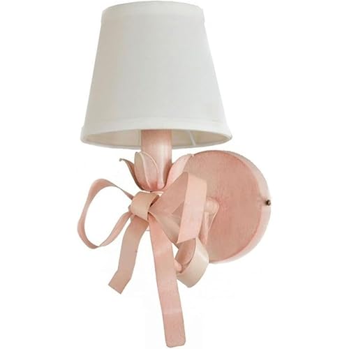 Aplique de Pared con Lazo Rosa, lámpara de Noche Moderna, lámpara de Pared con decoración de Lazo E14 y Pantalla de Tela para Dormitorio, Sala de Estar, Sala de Lectura y Hotel (Paquete de 2) (paquet