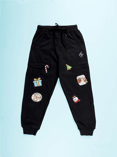 Image of KiddoPanti Boys Solid Fleece Track Pants | Cotton Poly Fleece Fabric | Ankle Length Bottom Rib | 2 Front Patch Pocket | Elastic Waist & Drawcord | Jogger Track Pants for Boys