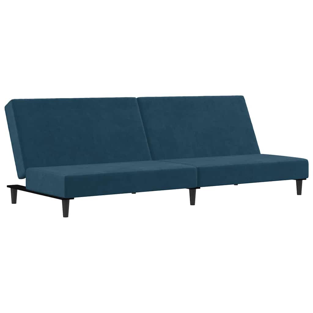 Sofá cama moderno de 200 cm para salón y apartamentos pequeños en terciopelo azul