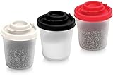 Signora Ware kleine Salz- und Pfefferstreuer für unterwegs - Mini Streuer Set für Salz und Pfeffer mit Deckel zum mitnehmen - Perfekt für Reisen, Camping und To-Go - Verschließbar - 85g, 3er Packung