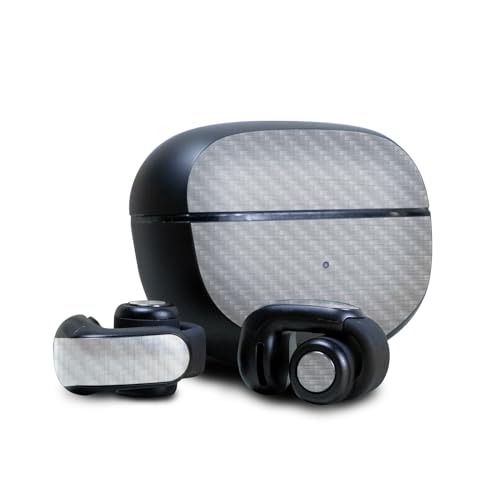Image of Carbon Fiber Skin Compatible with Bose Ultra Open Earbuds - Cold Steel - Premium 3M Vinyl Protective Wrap Decal Cover - Easy to Apply | Crafted in The USA by MightySkins