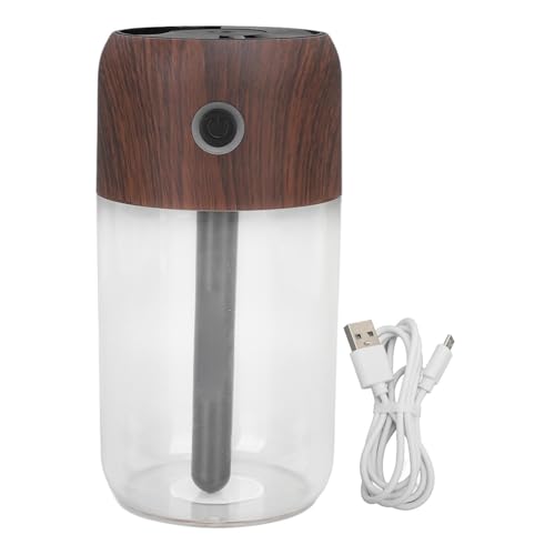 Mini humidificateur bureau 300ml aspect bois avec veilleuse - 2