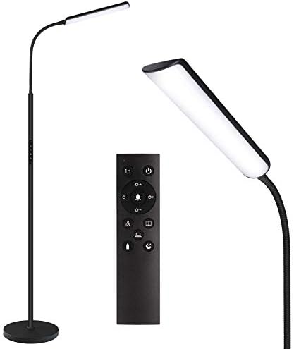Dimunt LED Floor Lamp, Stepless Adjustable 3000K-6000K Colors, Black