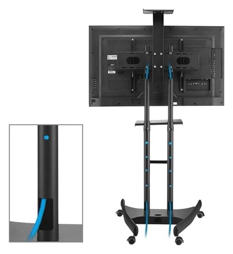 Soporte de TV móvil ajustable con ruedas y estantes miniatura 3