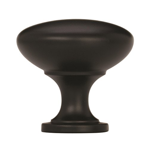 Amerock Allison Value 1-1/4 in (32 mm) Diameter Flat Black Cabinet Knob - 10 Pack - 10BX53005FB, pack of 10