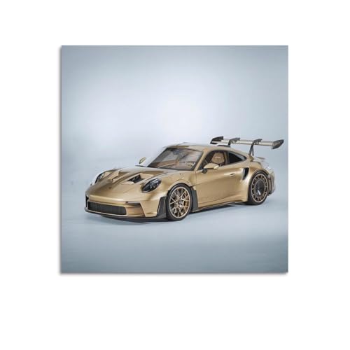 Toile 911 GT3 RS 992 Golden Racing tableau déco moderne salon et chambre 70x70cm