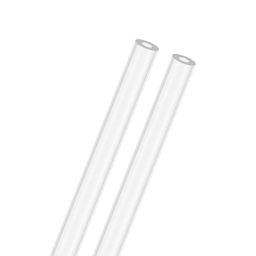 M METERXITY 2-Pack Clear Rigid Acrylic Pipe, 3mm[0.12"] ID x 7mm[0.28"] OD Plastic Round Tube for Water Cooling System/Lamps/Fountains/Aquariums/Display Stand, Acrylic Tubing [305mm/12IN]