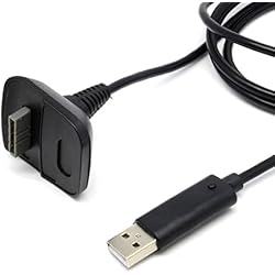 Cargador Bateria Control Xbox 360 ACTECOM Cable carga para el Mando Inalámbrico compatible con XBOX 360 | Cargador USB Compatible con Xbox 360 | 4800 mAh