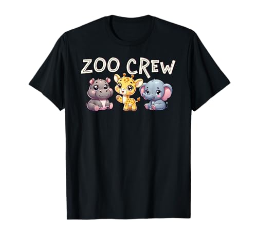 Zoo Crew Animals Cute Kawaii Chibi Anime Wild Safari Fun T-Shirt