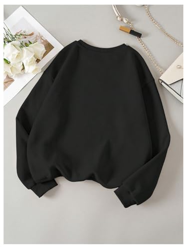 WDIRARA Girl's Graphic Print Long Sleeve Round Neck Oversized Sweatshirts Pullovers2