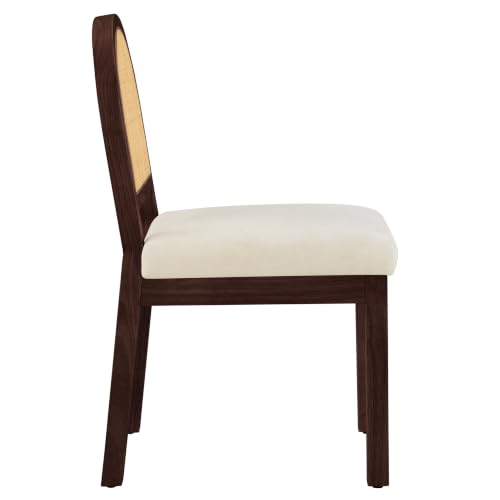 KISLOT Natural Rattan Dining Chairs Set of 6, Soild Wood Chairs, Walnut by KISLOT - Used condition - Image 4