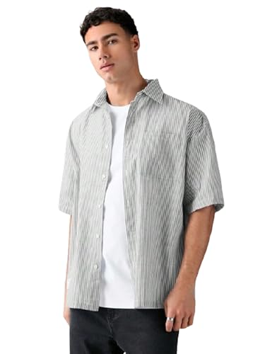 Image of Lymio Men Shirt || Striped Shirt for Man || Half Sleeve || 100% Cotton (Packs Also Available) (Oxford-Lining)