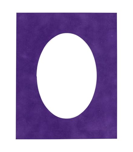 Purple Crocus Suede Acid Free 18x24 Oval Picture Frame Mat with White Core Bevel Cut for 13x19 Pictures - Fits 18x24 Frame - Pack of 1 Matboard Show Kit With Acid Free Backing & Clear Bag